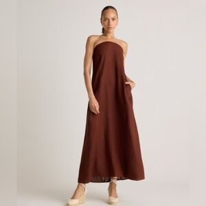 Quince Strapless Brown Dress